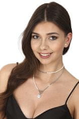 JwL Luxury Pearls Štýlový oceľový náhrdelník s pravými riečnymi perlami JL0799