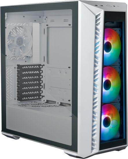 Cooler Master MasterBox 520, priehľadná bočnice, biela