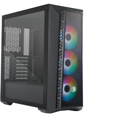 Cooler Master MasterBox 520 Mesh, priehľadná bočnice, čierna