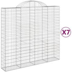 Petromila vidaXL Oblúkové gabionové koše 7ks 200x50x180/200cm pozinkované železo