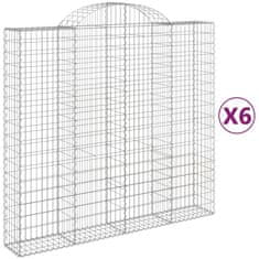 Petromila vidaXL Oblúkové gabiónové koše 6ks 200x50x180/200cm pozinkované železo