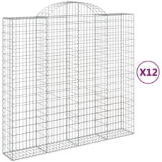 Petromila vidaXL Oblúkové gabiónové koše 12 ks 200x50x180/200 pozinkované železo