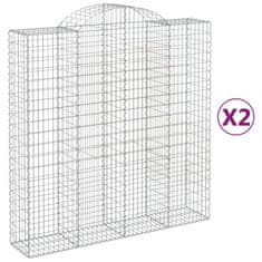 Vidaxl Oblúkový gabionový kôš 2 ks 200x50x200/220cm pozinkované železo