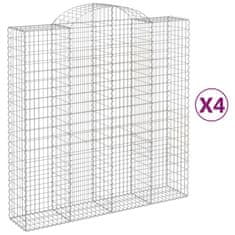 Vidaxl Oblúkový gabionový kôš 4 ks 200x50x200/220cm pozinkované železo