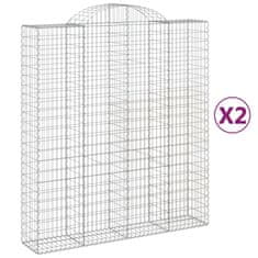 Vidaxl Oblúkový gabionový kôš 2 ks 200x50x220/240cm pozinkované železo