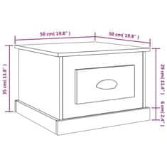 Vidaxl Konferenčný stolík Hnedý dub 50x50x35 cm spracované drevo