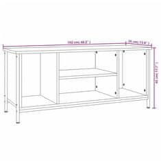 Vidaxl TV skrinka sivý dub sonoma 102x35x45 cm kompozitné drevo