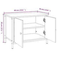 Vidaxl TV skrinka s dvierkami hnedý dub 60x35x45 cm spracované drevo