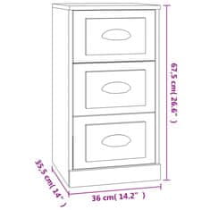 Petromila vidaXL Komoda sivý dub sonoma 36x35,5x67,5 cm kompozitné drevo