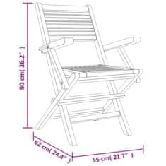 Petromila vidaXL Skladacie záhradné stoličky 4 ks 55x62x90 cm tíkový masív