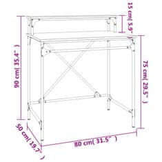 Vidaxl Stôl hnedý dub 80x50x90 cm spracované drevo a železo