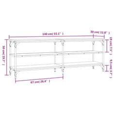 Vidaxl TV skrinka dub sonoma 140x30x50 cm kompozitné drevo