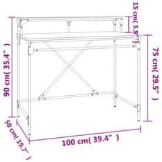 Vidaxl Stôl dub sonoma 100x50x90 cm spracované drevo a železo