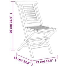 Vidaxl Skladacie záhradné stoličky 4 ks 47x63x90 tíkový masív