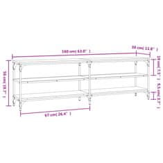 Vidaxl TV skrinka sivý dub sonoma 160x30x50 cm kompozitné drevo