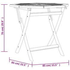 Petromila vidaXL Skladací záhradný stôl 85x85x76 cm, tíkový masív