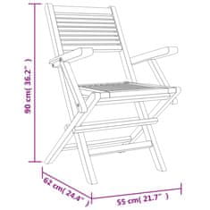 Petromila vidaXL Skladacie záhradné stoličky 2 ks 55x62x90 cm tíkový masív