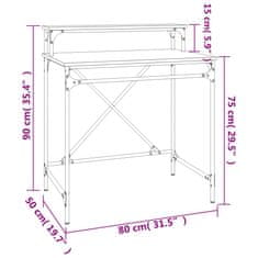 Vidaxl Stôl dub sonoma 80x50x90 cm spracované drevo a železo