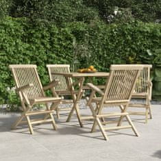 Petromila vidaXL Skladacie záhradné stoličky 4 ks sivé 56x61x89 cm tíkový masív