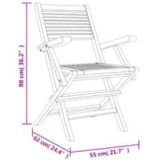 Vidaxl Skladacie záhradné stoličky 6 ks 55x62x90 cm tíkový masív