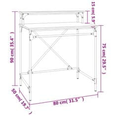 Vidaxl Stôl čierny 80x50x90 cm kompozitné drevo a železo