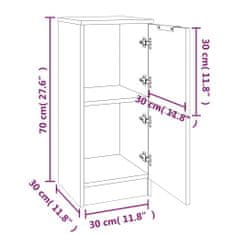 Petromila vidaXL Komody čierne 2 ks 30x30x70 cm kompozitné drevo