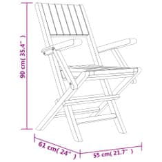 Vidaxl Skladacie záhradné stoličky 6 ks 55x61x90 cm tíkový masív