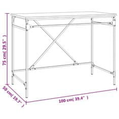 Vidaxl Stôl dub sonoma 100x50x75 cm spracované drevo a železo