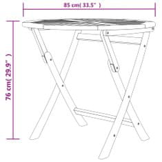 Petromila vidaXL Skladací záhradný stôl 85x76 cm, tíkový masív