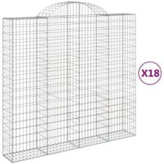 Petromila vidaXL Oblúkové gabiónové koše 18 ks 200x50x180/200 pozinkované železo