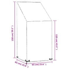 Vidaxl Kryt na záhradnú stoličku 8 očiek 65x65x110/150 cm polyetylén