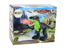 Lean-toys Dinosaurus fúka oheň parné svetlá batérie zelená