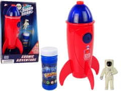 Lean-toys Stroj na mydlové bubliny Astronaut Rocket Red