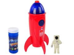 Lean-toys Stroj na mydlové bubliny Astronaut Rocket Red