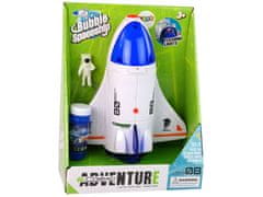 Lean-toys Stroj na mydlové bubliny Astronaut Rocket White