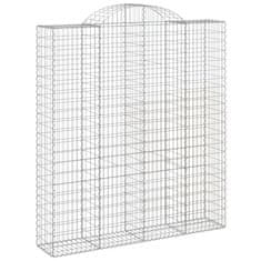 Vidaxl Oblúkový gabionový kôš 3 ks 200x50x220/240cm pozinkované železo