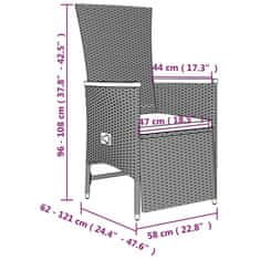 Vidaxl 3-dielna záhradná sedacia súprava sivá polyratan a akácia