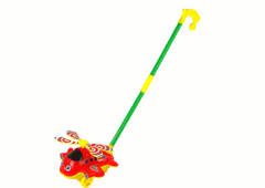 Lean-toys Jolly Plane Pusher Stick Bell 2 farby