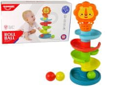 Lean-toys Vzdelávacia lopta Slide 5 úrovní Lion Basket Baby Sorter