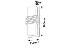 Rabalux Vonkajšie nástenné svietidlo 8940 RODEZ LED/12W/230V IP44 800lm 4000K