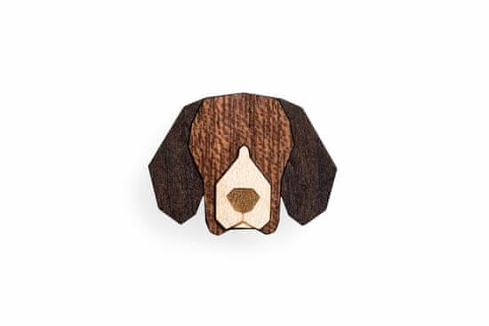BeWooden drevená brošňa v tvare psa Beagle Brooch univerzálna
