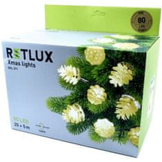 Retlux RXL 371 Vianočná reťaz 80 LED 20+5m, teplá biela 50004433