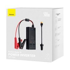 BASEUS Car Power Inverter 150W 12V / 500W 220V (C+U + Dual EU plug) čierna (CGNB000101)