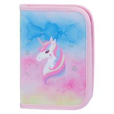 BAAGL Školní penál klasik dvě chlopně Rainbow Unicorn