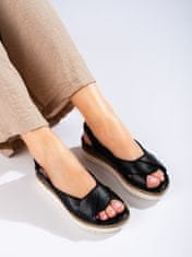 Amiatex Dámske sandále 100387 + Nadkolienky Gatta Calzino Strech, čierne, 37