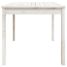 Vidaxl Záhradný stolík biely 82,5x82,5x76 cm borovicový masív
