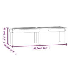 Petromila vidaXL 2-miestna záhradná lavica čierna 159,5x44x45cm masívna borovica