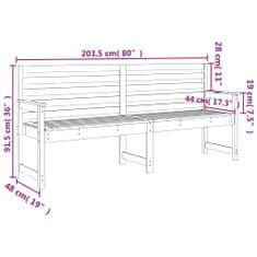 Petromila vidaXL Záhradná lavica sivá 203,5x48x91,5 cm masívna borovica