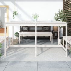 Petromila vidaXL Záhradný stolík biely 203,5x90x110 cm borovicový masív