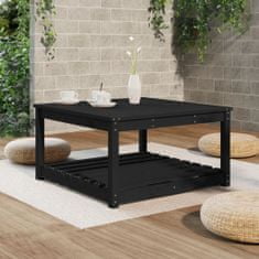 Petromila vidaXL Záhradný stolík čierny 82,5x82,5x45 cm borovicový masív